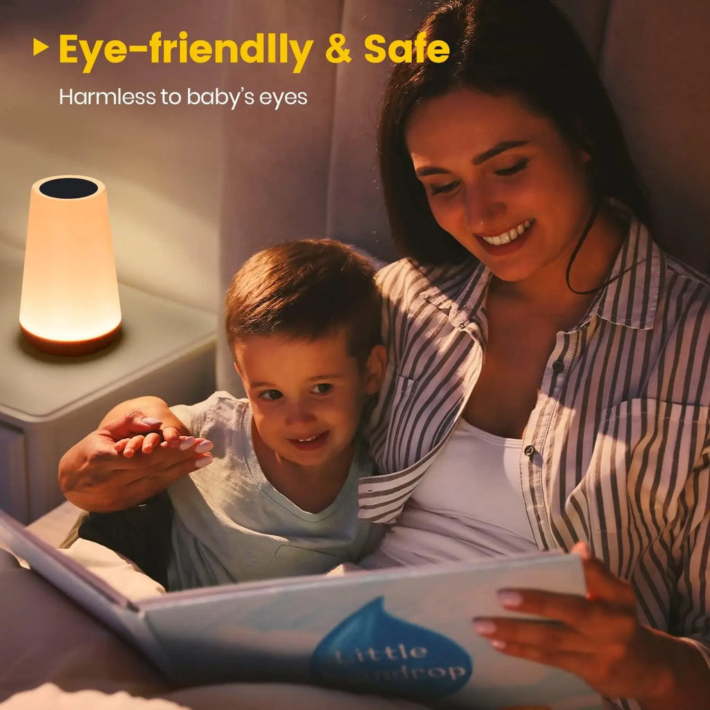 13-Color Touch & Remote RGB Rechargeable Night Light - Dimmable USB Portable Bedside Table Lamp