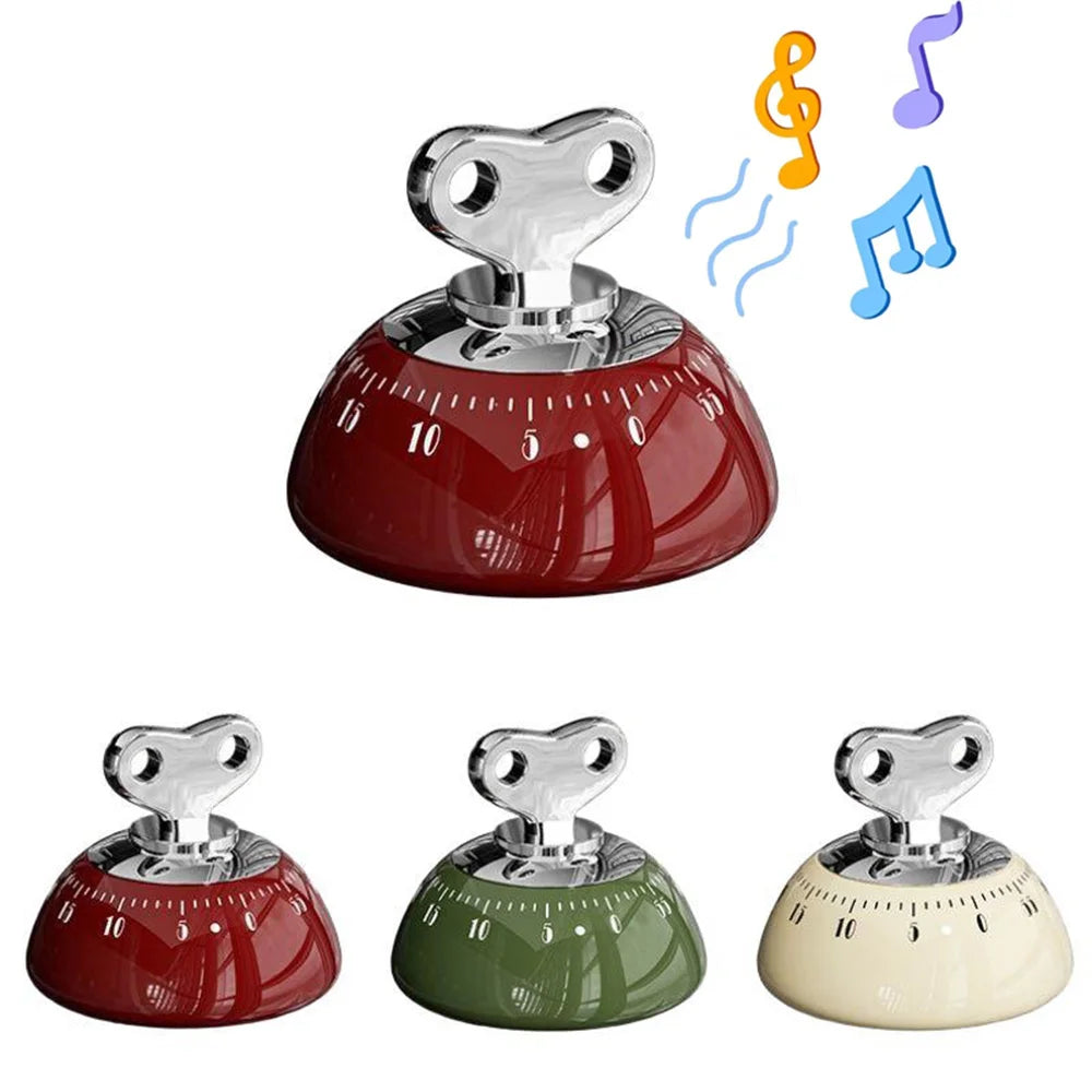 Magnetic 60-Minute Mechanical Kitchen Timer, Loud 70dB Countdown Alarm, No-Battery Cooking & Baking Timer