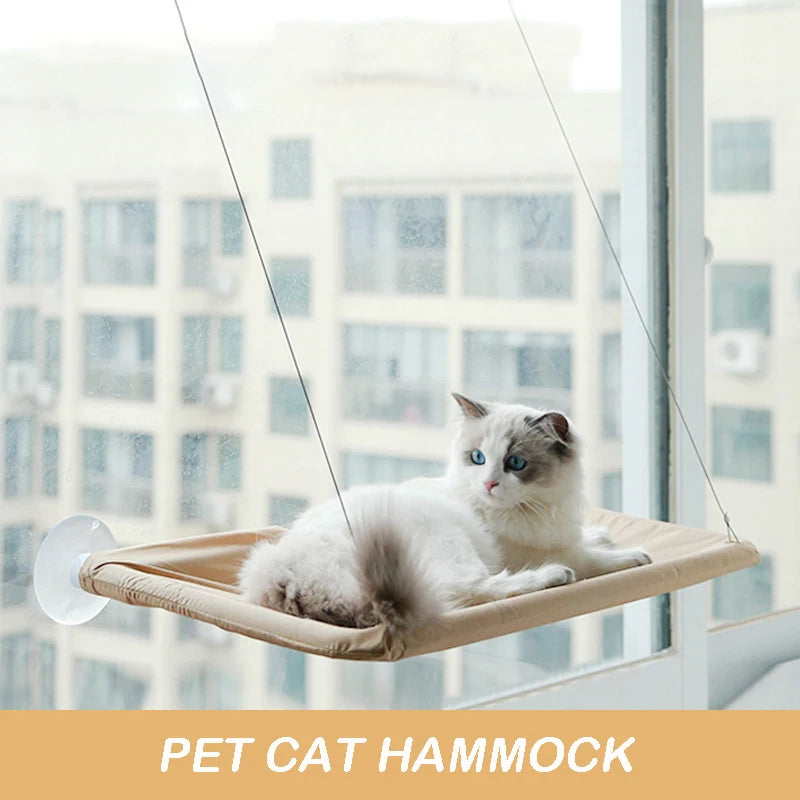 Window-Mounted Cat Hammock 55×35 cm (21.7×13.8 in) Hanging Cat Bed for Cats & Kittens — Supports up to 20 kg (44 lb)