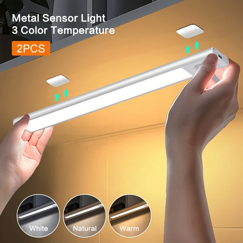 LED Motion Sensor Under-Cabinet Light - USB-C Rechargeable Wireless Night Lamp (10/20/30/40 cm | 4/8/12/16 in)