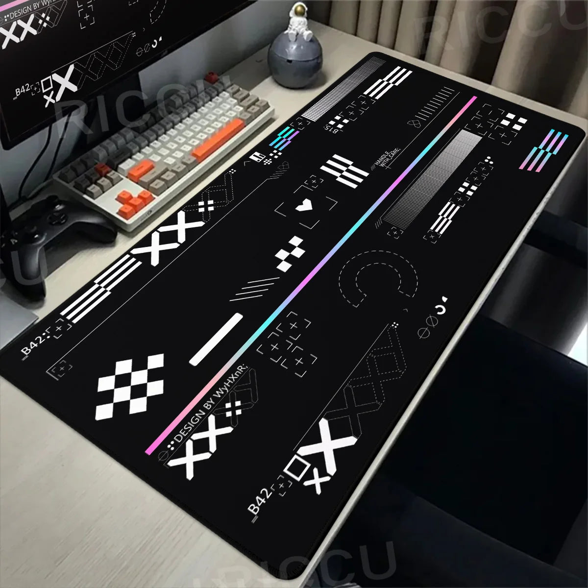 XXL Gaming Mouse Pad Desk Mat 40 x 90 cm (15.7 x 35.4 in) Rubber Anti-Slip Extended Mousepad for Keyboard & PC