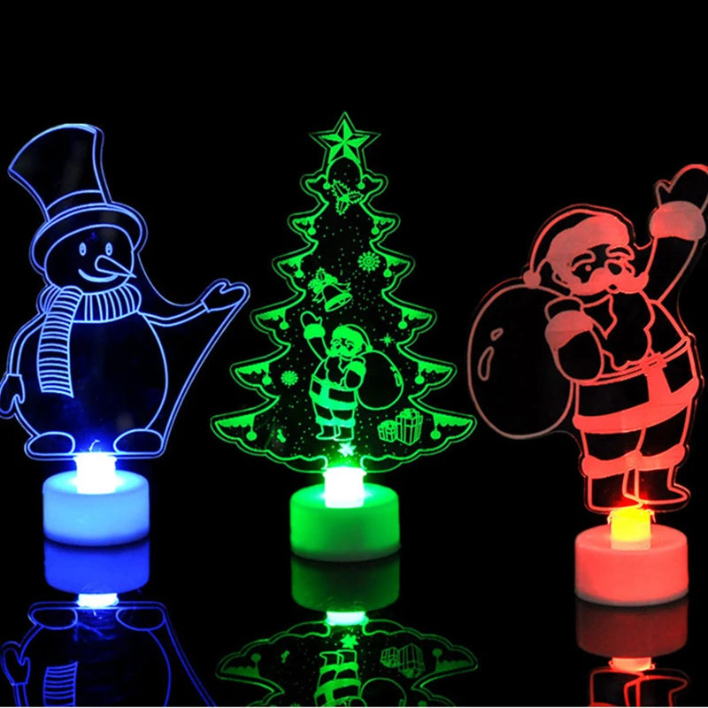 Mini LED Snowman Night Light – Colorful Flashing LED Table Lamp for Christmas, Parties & Bedroom Decor (15 x 8.8 cm / 5.9 x 3.5 in)