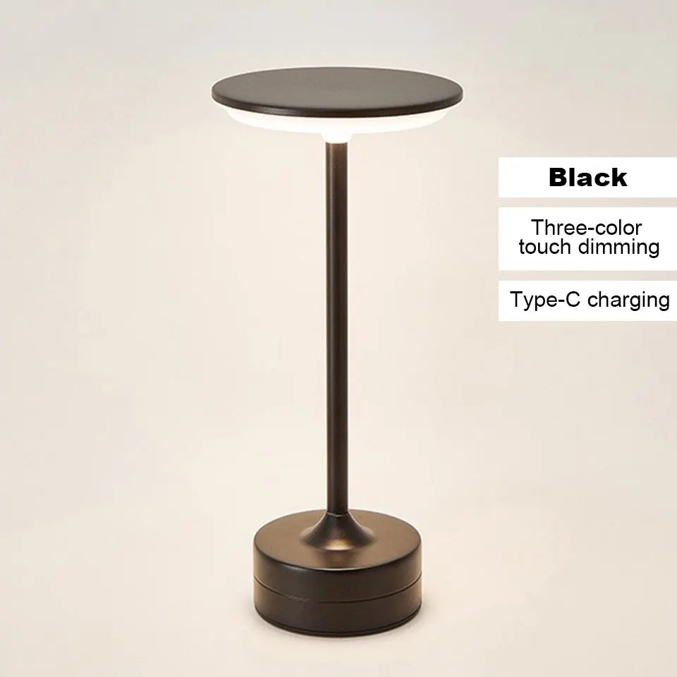LED Touch Table Lamp USB Rechargeable Dimmable Color-Changing Night Light, Portable Desk Lamp for Bedroom Reading Restaurant Bar