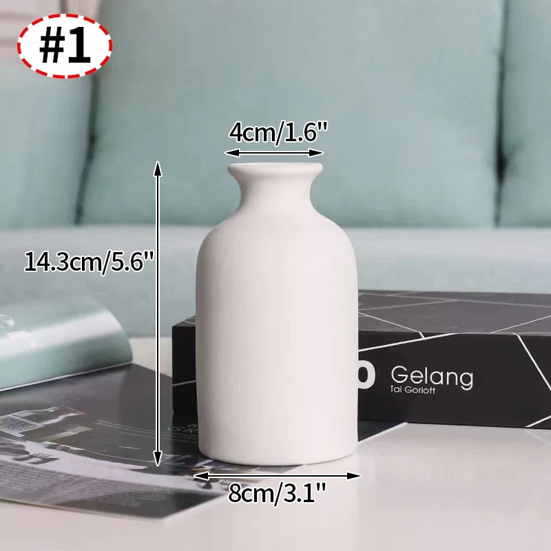 Ceramic Decorative Vase for Dried Flowers & Hydroponic Plants, Modern Table Ornament for Living Room Bedroom Office