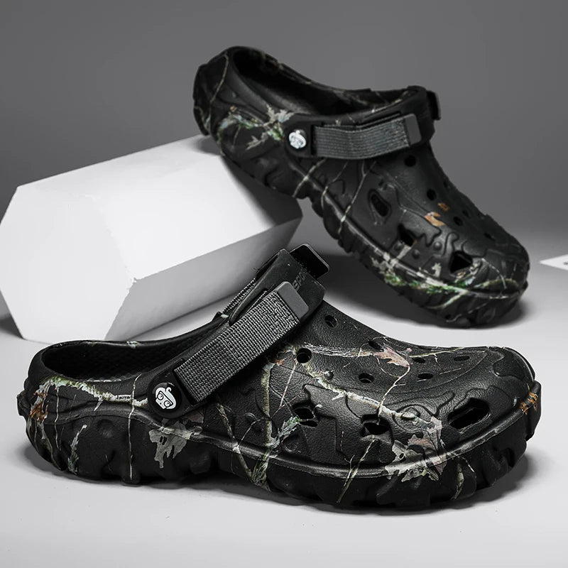 Men's Lightweight EVA Clog Sandals Non-Slip Slip-On Slides with Adjustable Buckle for Home & Garden