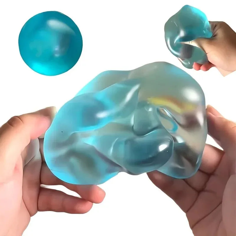 Blue Maltose Squishy Stress Relief Toy - Soft Transparent Slow-Rebound Sensory Fidget