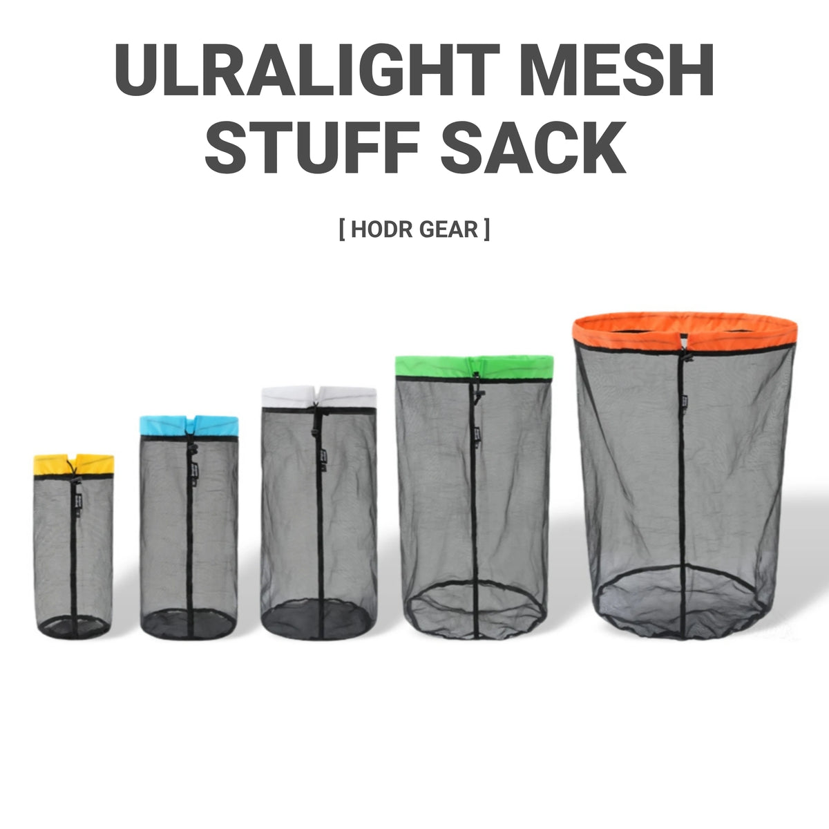 Lightweight Mesh Drawstring Storage Bag Set - 5 Sizes