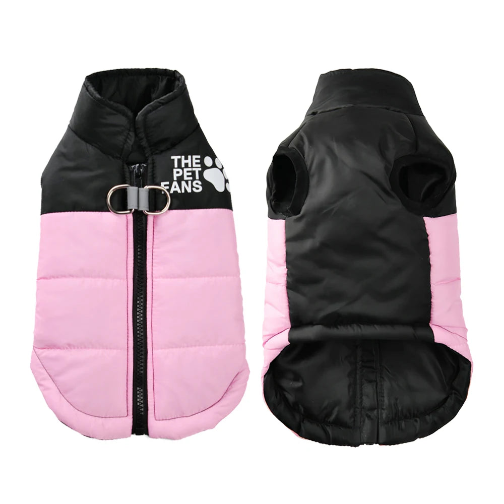Waterproof Windproof Dog & Cat Jacket – Warm Winter Pet Coat XS-6XL with D-Ring Leash Attachment
