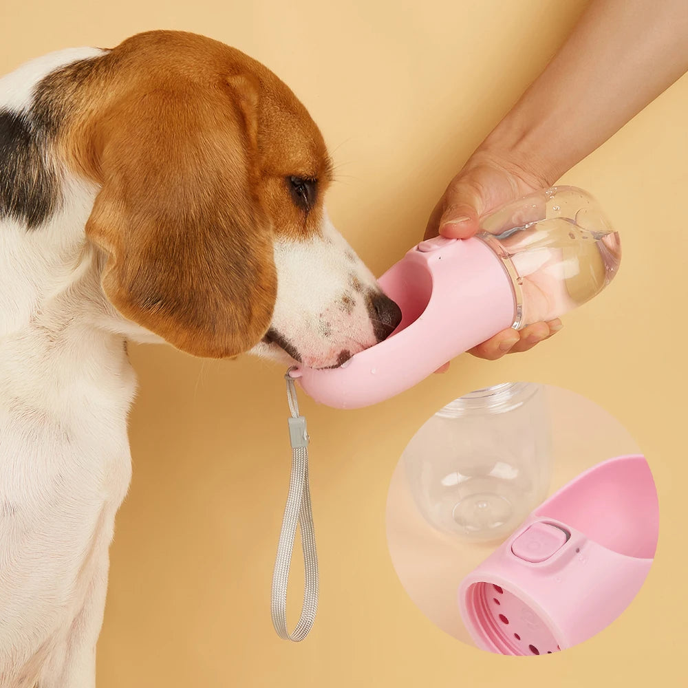 Portable Leakproof Pet Water Bottle with Built-in Bowl – Travel Dog & Cat Water Feeder (300 / 350 / 550 ml)