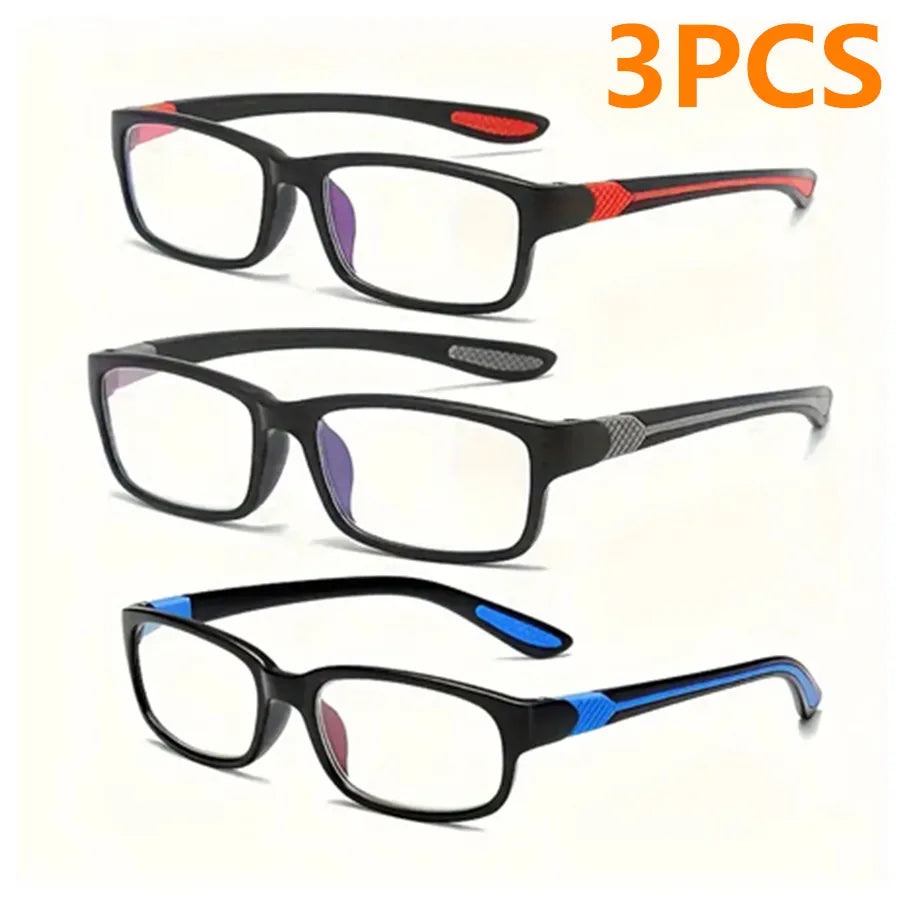 Sports Reading Glasses 1 or 3-Pack for Men & Women – Comfortable Presbyopic Readers with Polycarbonate Lenses