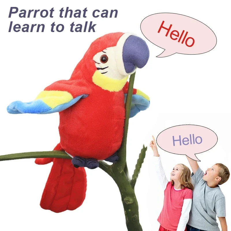 Talking Macaw Parrot Plush Toy – Record & Repeat Animated Talking Bird for Kids