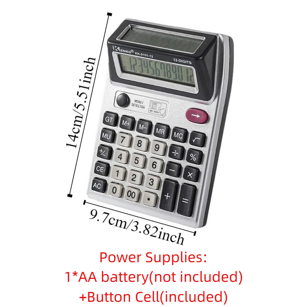 Dual-Screen 12-Digit Financial Calculator Large Display Portable Accounting Calculator