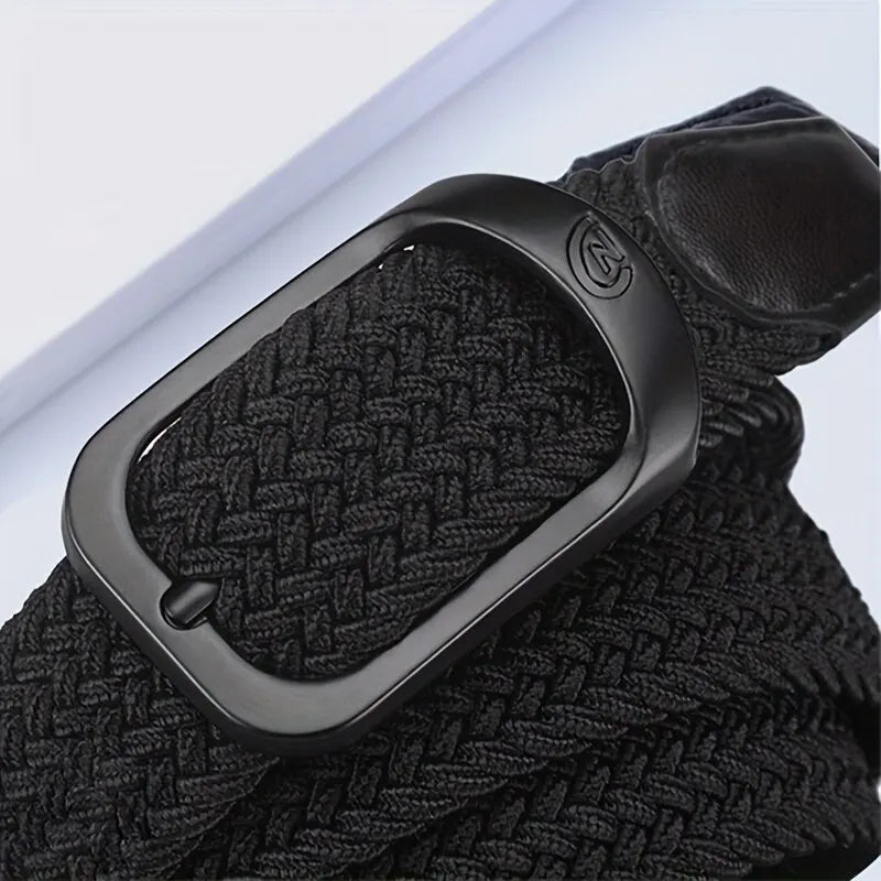 Woven Elastic No-Hole Belt – Unisex Stretch Adjustable Belt for Outdoor, Climbing & Work (3.3 cm / 1.3 in)