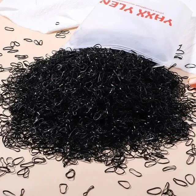 1000-Pack Colorful Small Elastic Hair Bands - Disposable Micro Ponytail Holders for Girls