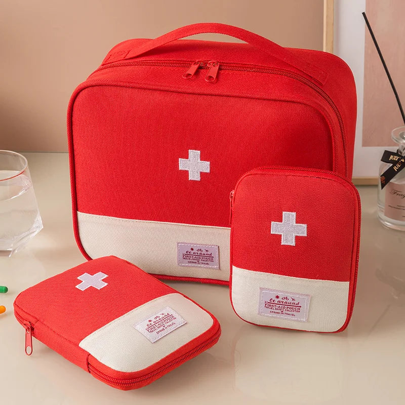 3-Pack Portable First Aid Organizer Bag for Emergency, Travel, Camping & Home
