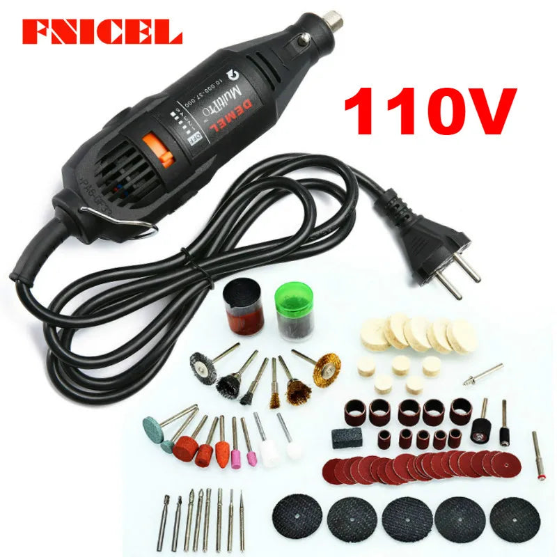 110/220V Electric Engraving Rotary Mini Drill Kit – 130W Variable Speed 5-Setting Grinder