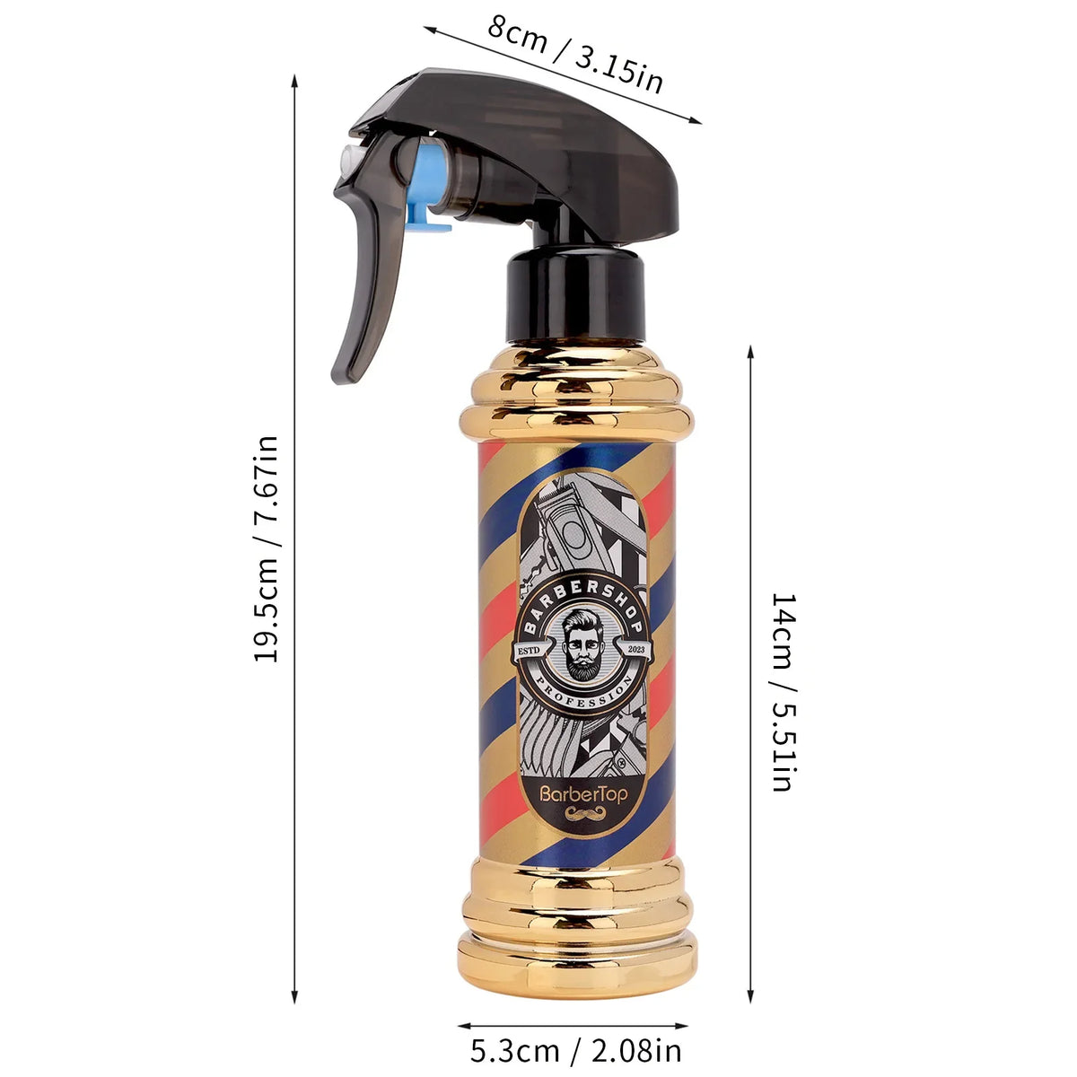 300ml Retro Mist Spray Bottle - Refillable Hairdressing Mister for Barber Salon & Home