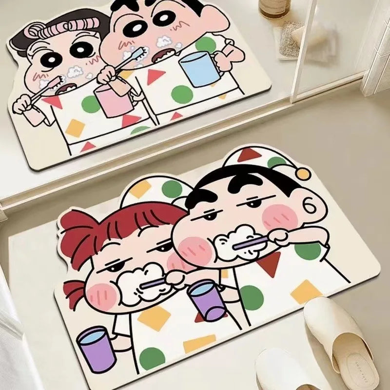 Cartoon Anime Quick-Dry Bath Mat – Soft Absorbent Shower Rug for Bathroom & Home Gifts