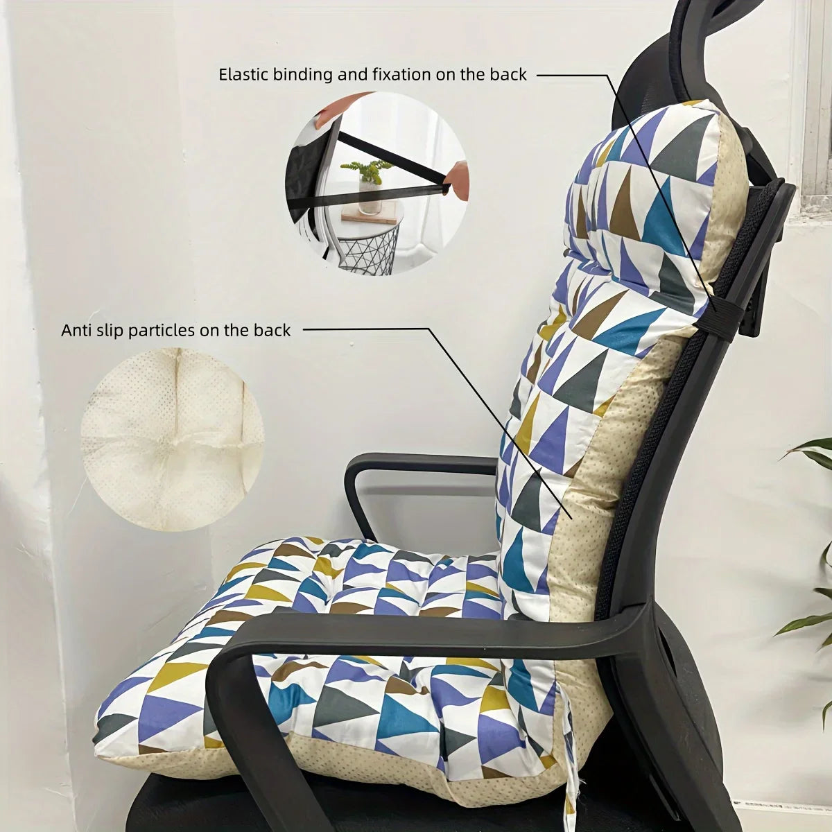 Ergonomic Memory Support Seat Cushion with Integrated Backrest and Lumbar Support for Office, Home & Car