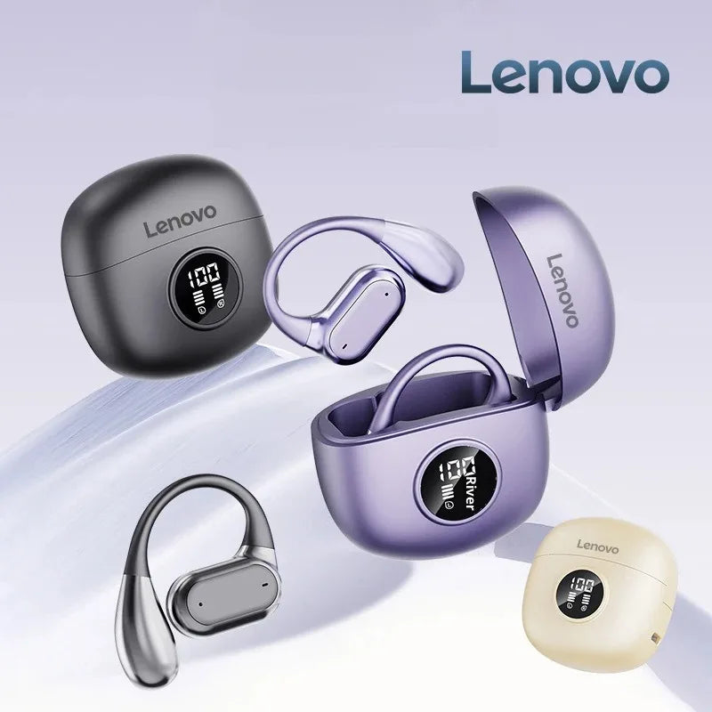 Clip-On Wireless Bluetooth Earphones with LED, Active Noise-Cancelling TWS Sport & Gaming Earbuds