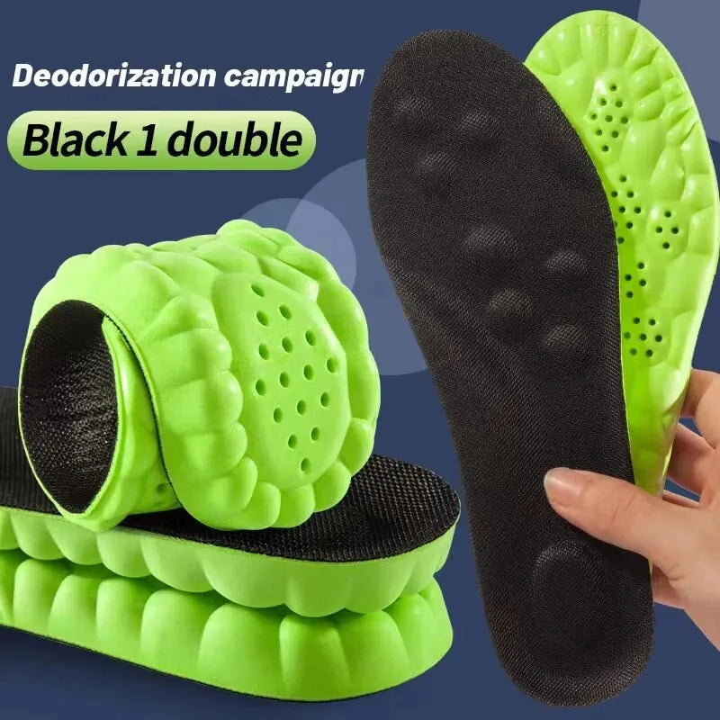 4D Cloud PU Memory Foam Insoles – Breathable Shock-Absorbing Trim-to-Fit Orthopedic Sports & Running Shoe Inserts