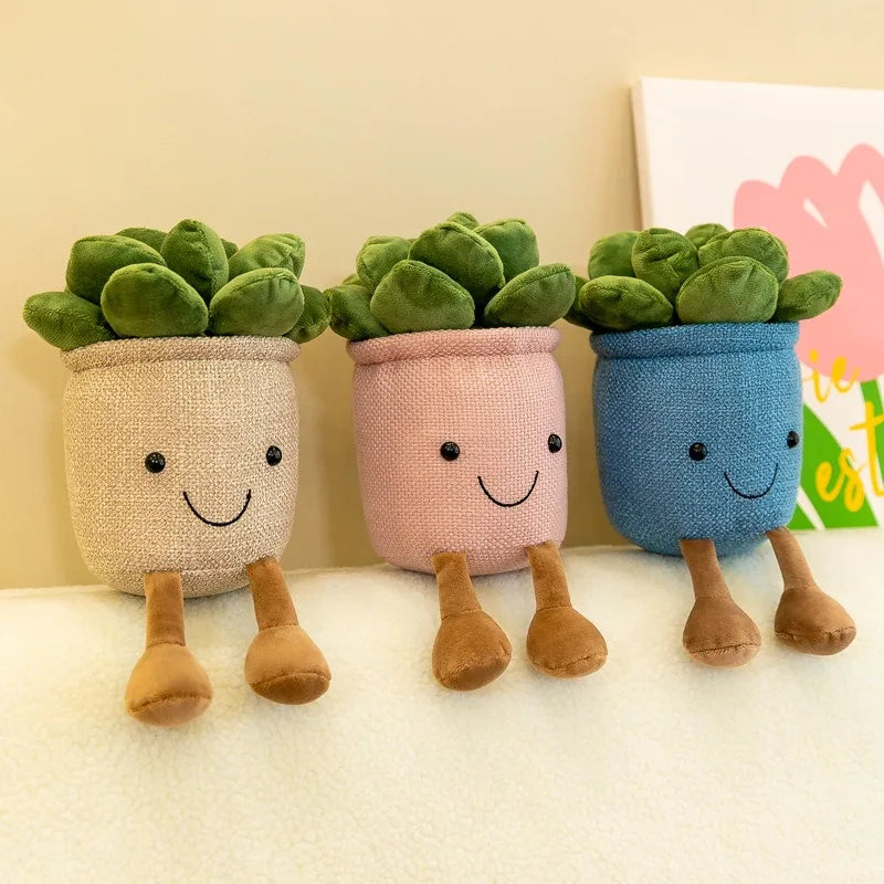 Plush Succulent Plant Ornaments for Halloween & Christmas — Rag Doll Claw Machine Prizes, Cute Faux Greenery Home Decor