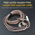 Oxygen-Free Copper (OFC) Flat 120cm Headphone Upgrade Cable — Replacement Cable for Detachable IEM Earphones