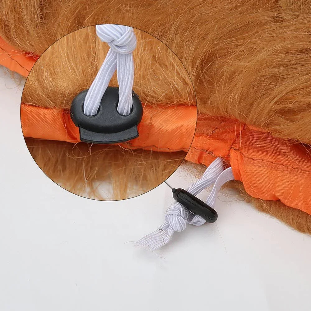 Realistic Lion Mane Dog Costume Wig with Ears – Adjustable Fit for Medium to Large Dogs (Neck 13–29 in / 33–74 cm)