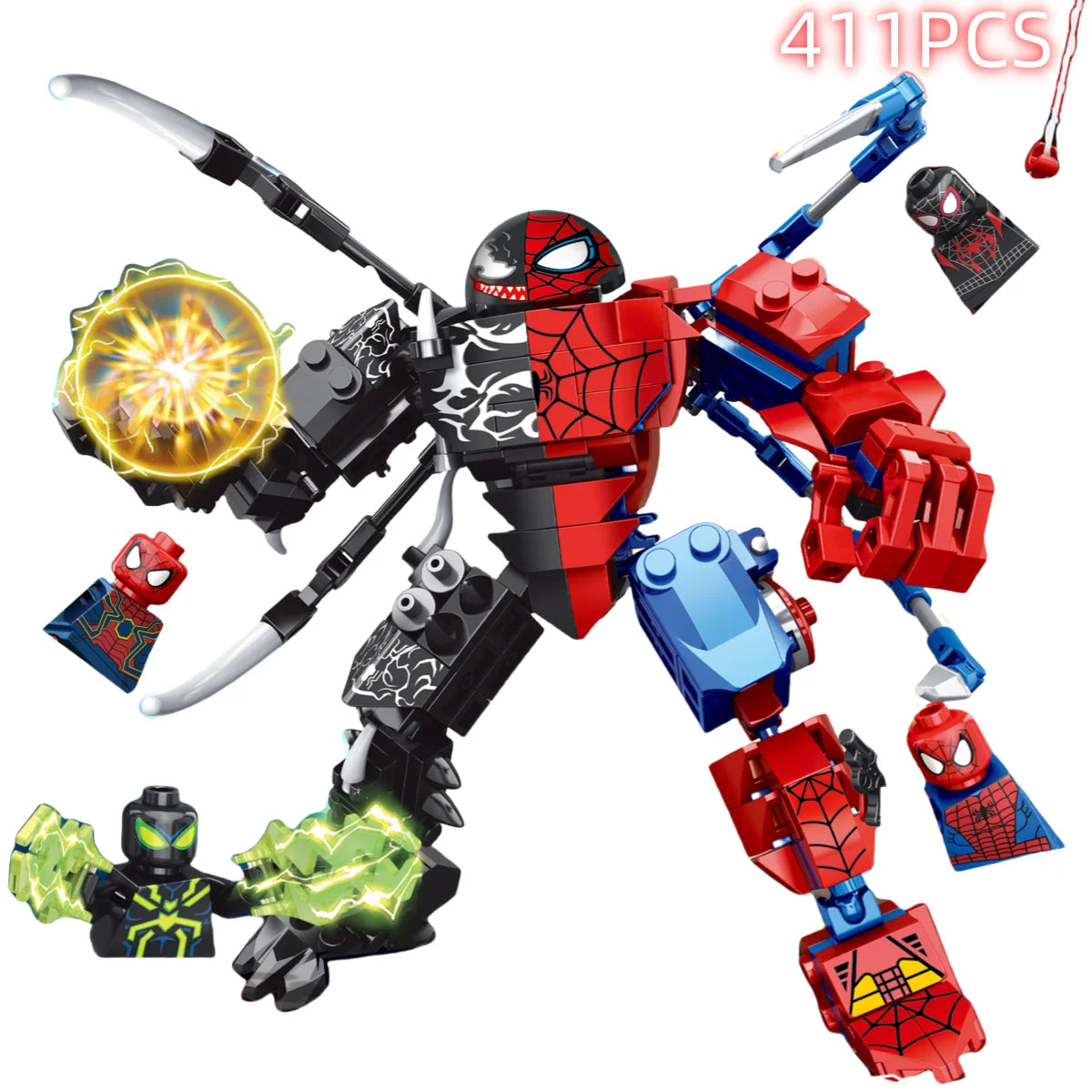 Blind Box Mini Building Block Figures Collectible Superhero Blind Pack Goblin Spider-Man Iron Man Venom Deadpool Gift for Teens & Collectors