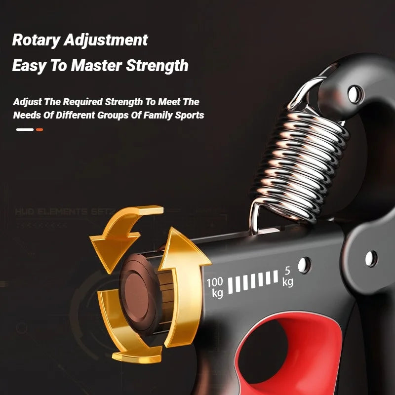 Adjustable 5-100kg Electronic Counting Hand Grip Strengthener for Wrist & Hand Rehab