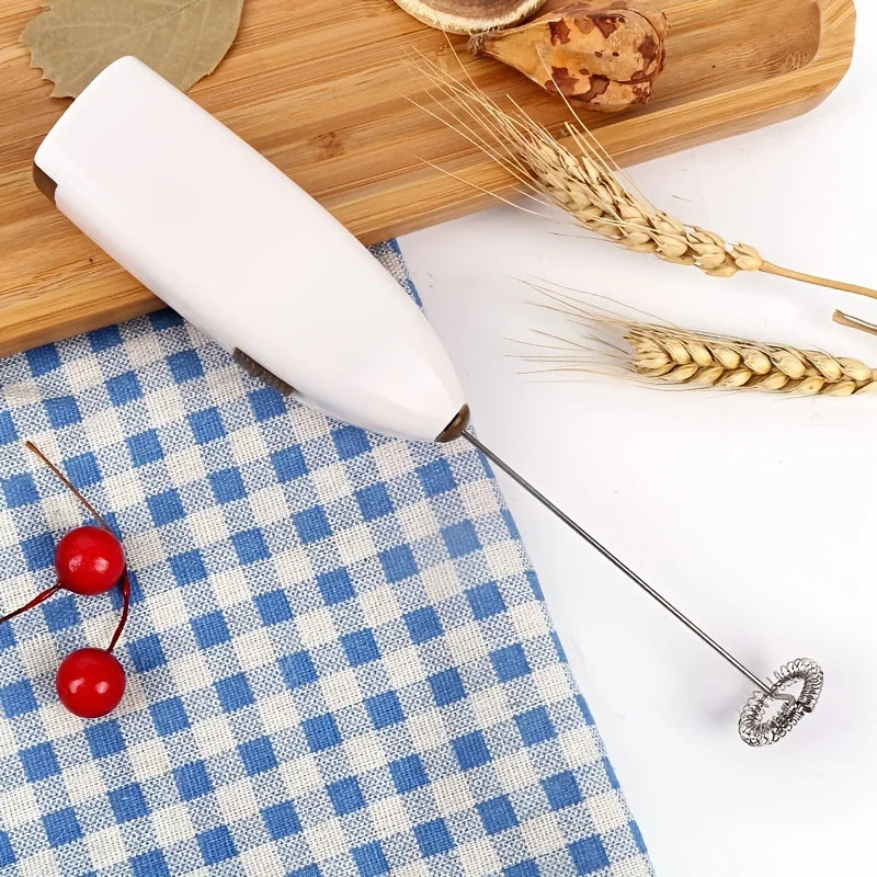 Handheld Electric Milk Frother & Mini Egg Beater Battery-Powered Coffee Mixer