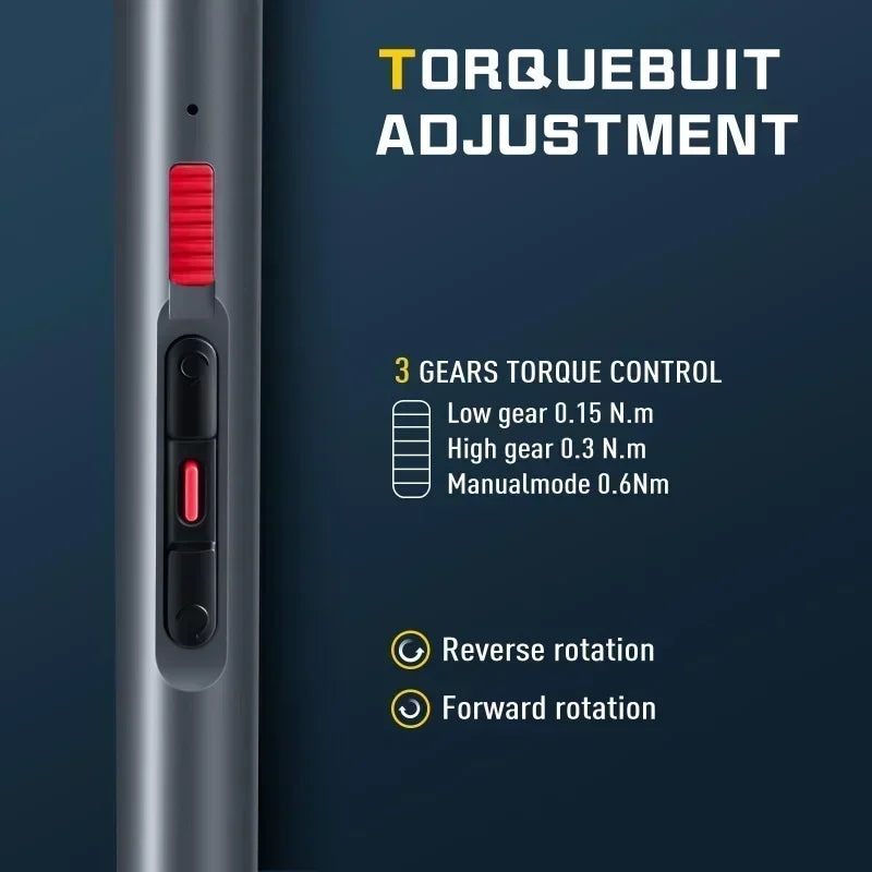 Cordless Electric Precision Screwdriver Set 29/42-in-1, 3 Torque Settings USB-C Rechargeable for Phone & Watch Repair