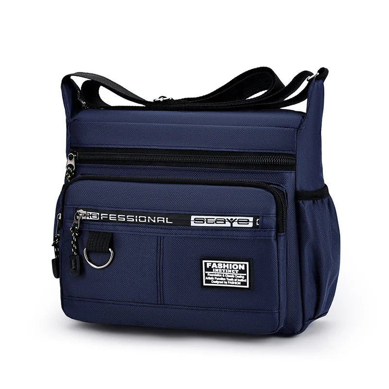Men's Waterproof Crossbody Sling Bag - Business Casual Multi-Pocket Shoulder Bag, 27 x 8 x 22 cm (10.6 x 3.1 x 8.6 in), Adjustable Strap