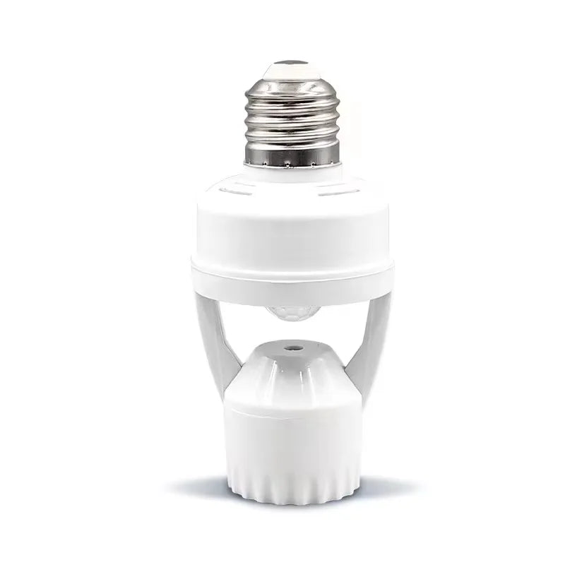 Motion Sensor Light Bulb Adapter E27 PIR Socket Holder Automatic LED Switch 110-220V