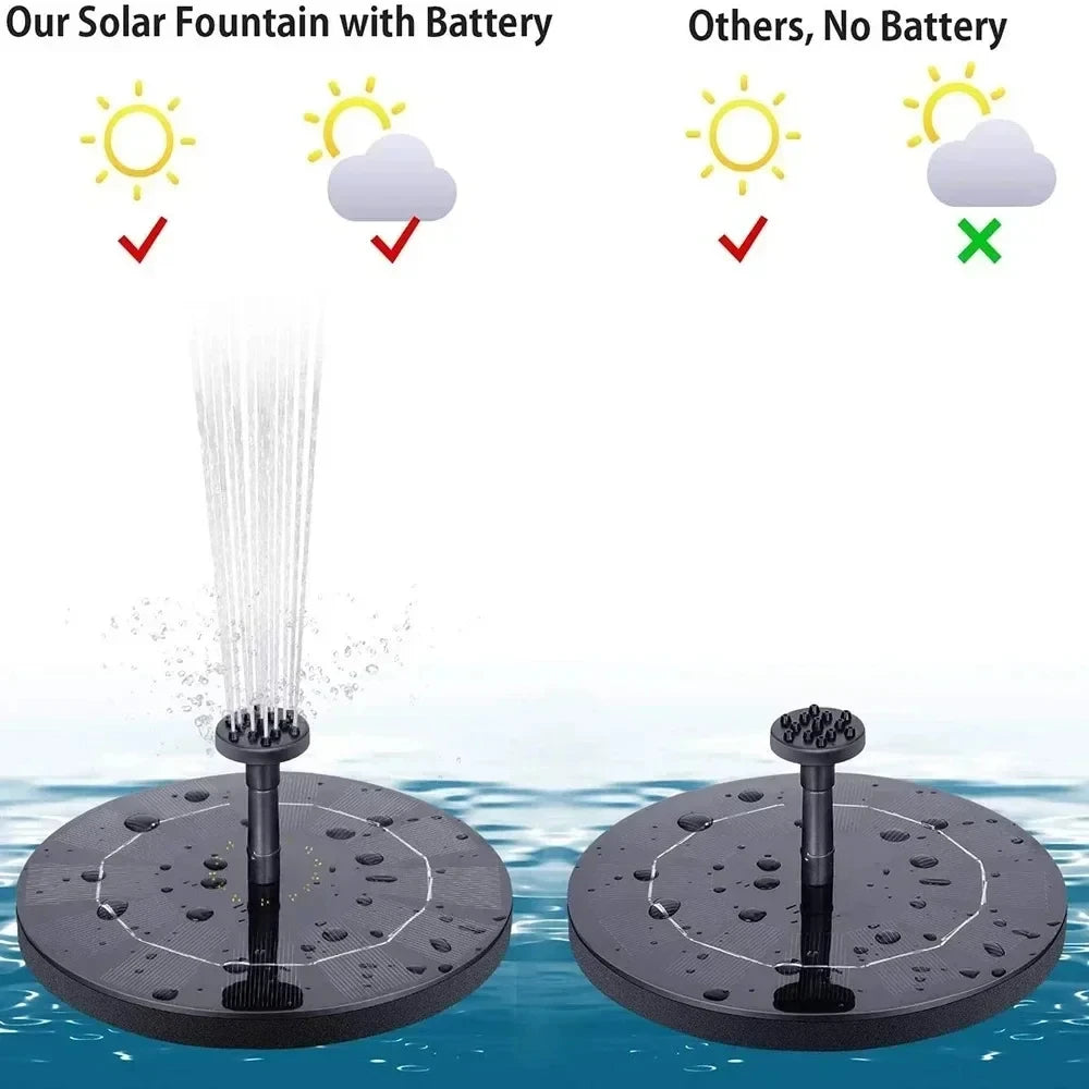Floating Solar Fountain Pump for Bird Baths & Ponds – 4 Nozzles, Solar-Powered Garden & Pool Water Feature