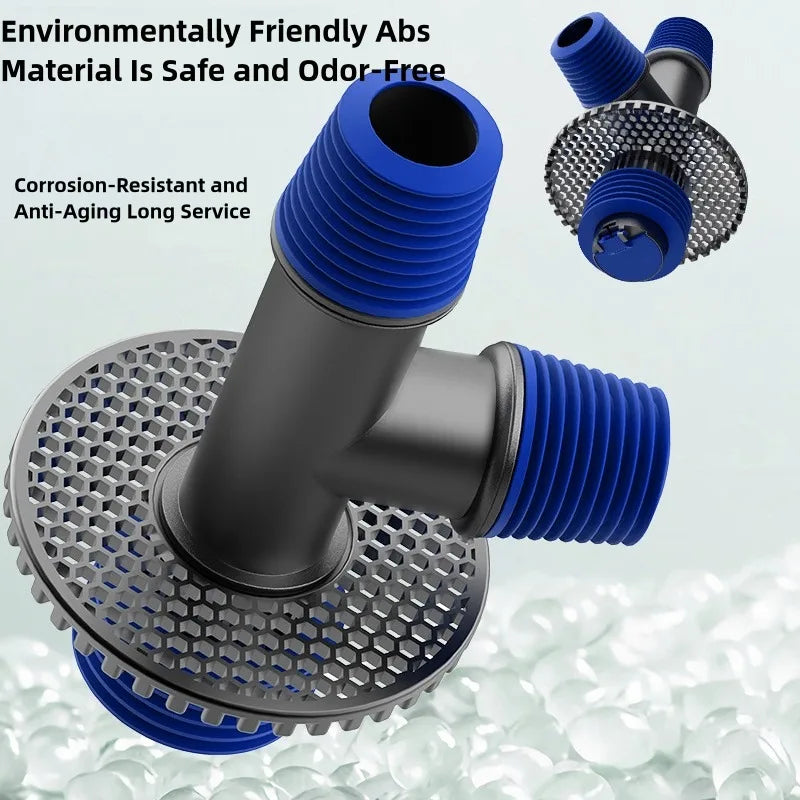 Universal Washing Machine Floor Drain Adapter 2-in-1 – Anti-Backflow Odor-Proof Hose Connector (Fits 30–46 mm / 1.18–1.81 in)