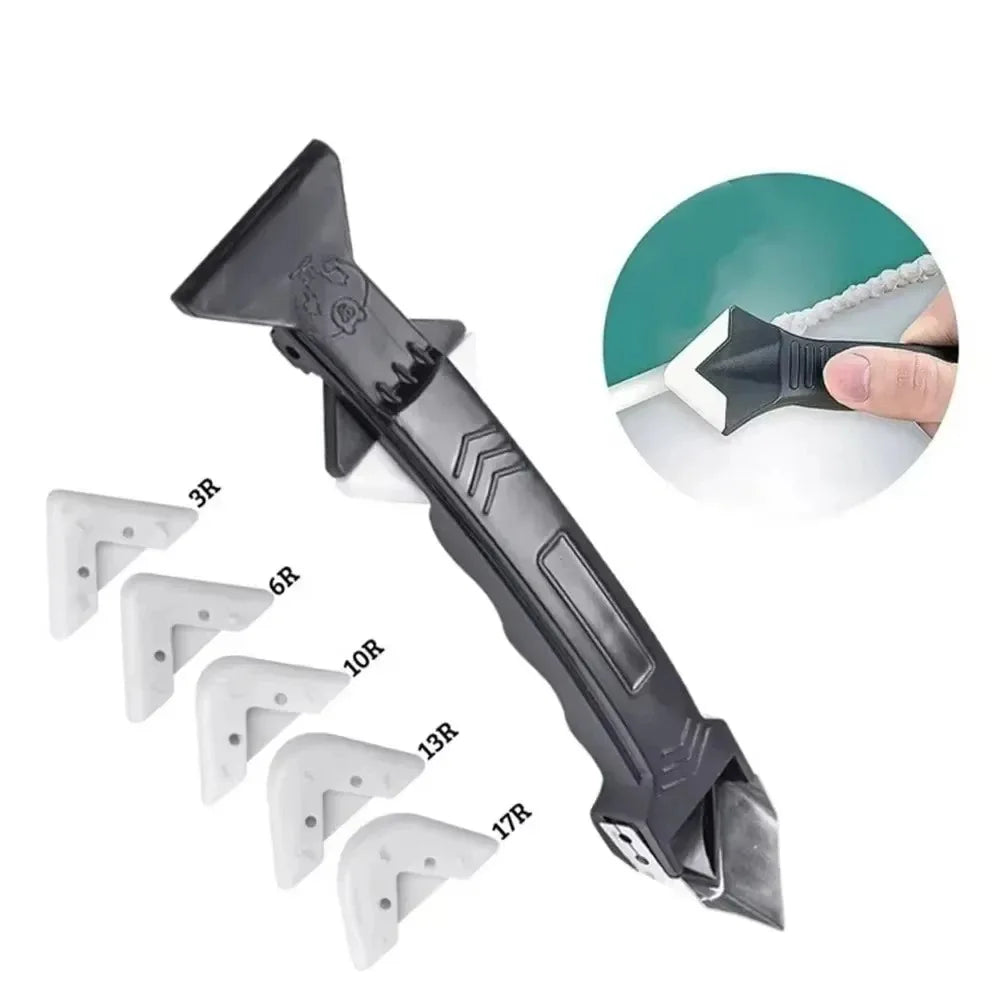 5-in-1 Silicone Caulking Tool Kit – Caulk Remover, Squeegee, Grout Scraper & Angle Trowel