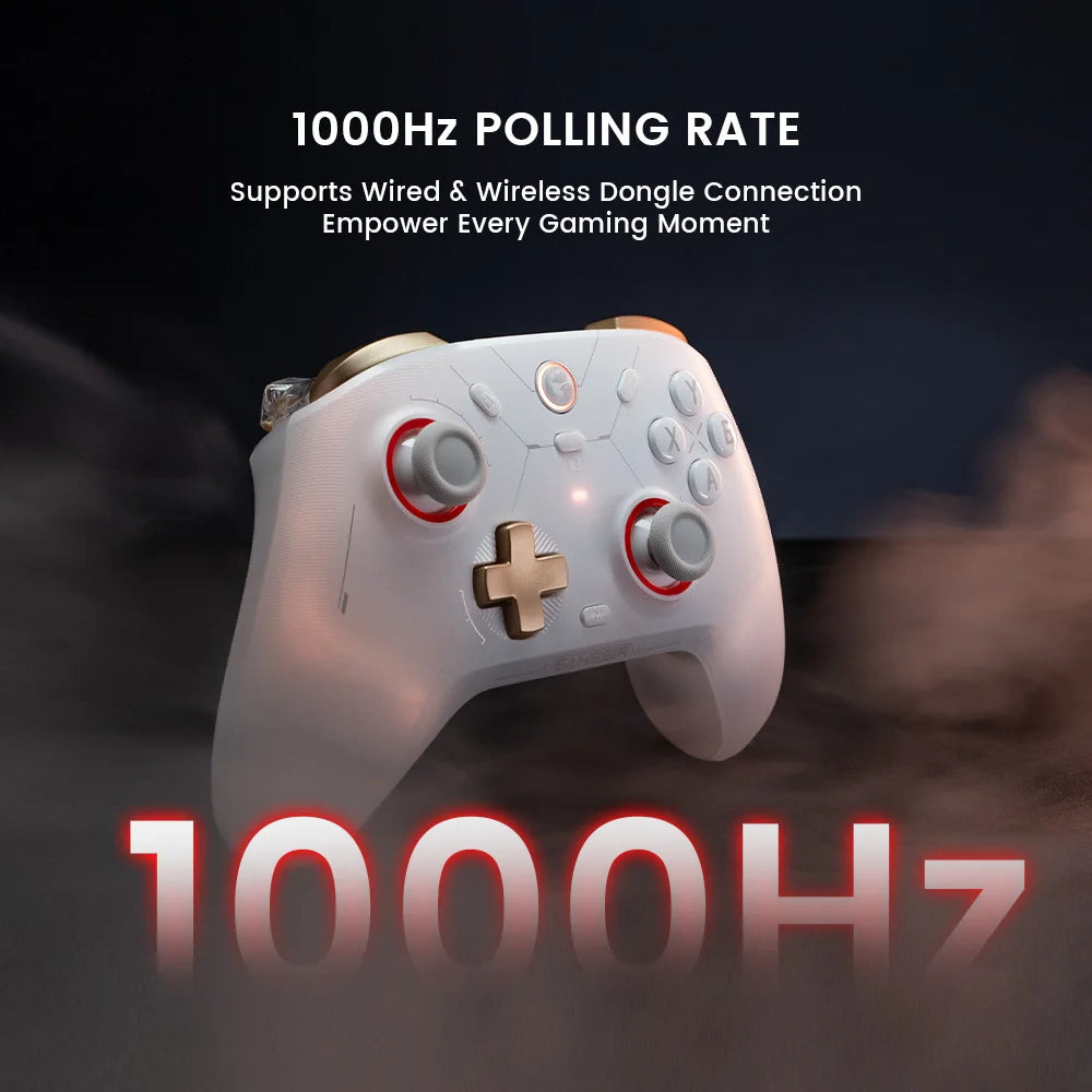 Wireless Game Controller with Hall-Effect Triggers for Nintendo Switch, PC, Steam, iOS & Android - Optional Charging Dock