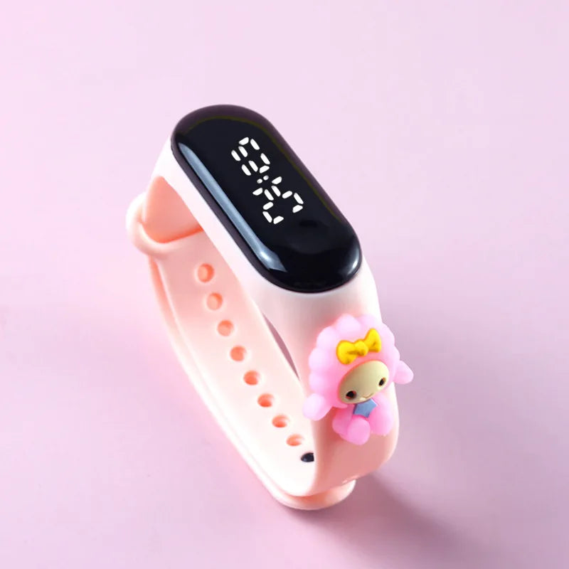 Kids Touch LED Waterproof Digital Watch for Girls – Silicone Sports Bracelet, Shock Resistant, Backlight