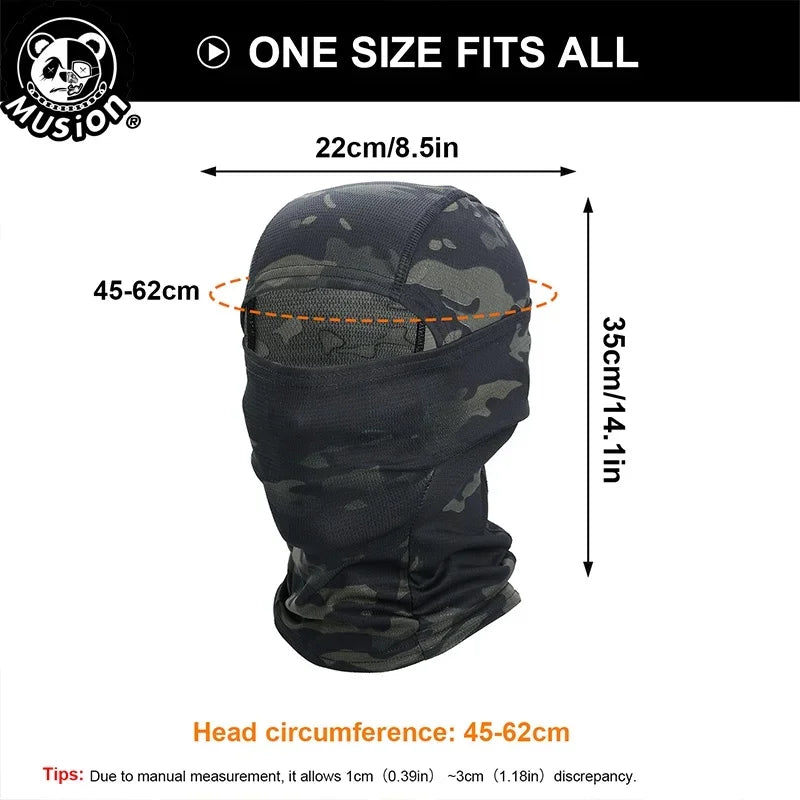 Camo Breathable Mesh Balaclava Face Mask Bandana Hood for Cycling, Skiing & Hunting