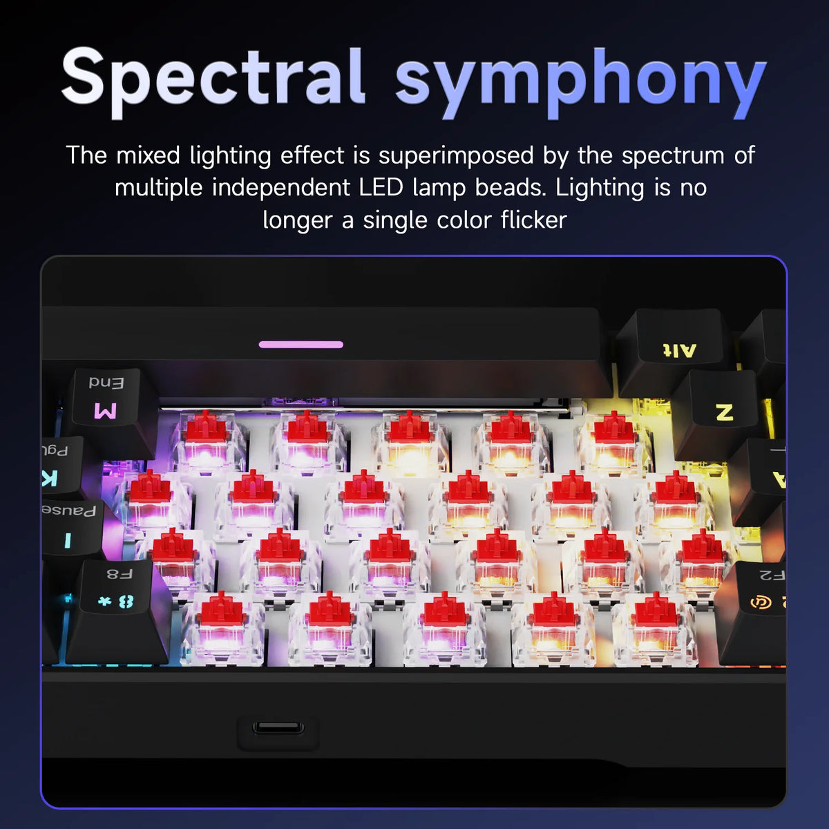 60% Mechanical Gaming Keyboard 61-Key Wired RGB Hot-Swappable Red Switch Mini Keyboard for PC