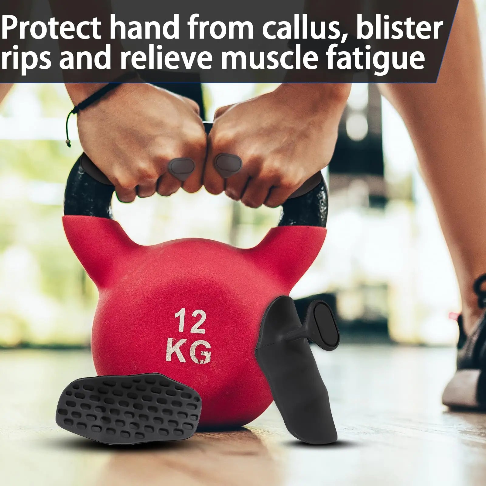 Anti-Slip Weight Lifting Grips — Ergonomic Fingerless Rubber Hand Protectors for Pull-Ups & Strength Training (Unisex)
