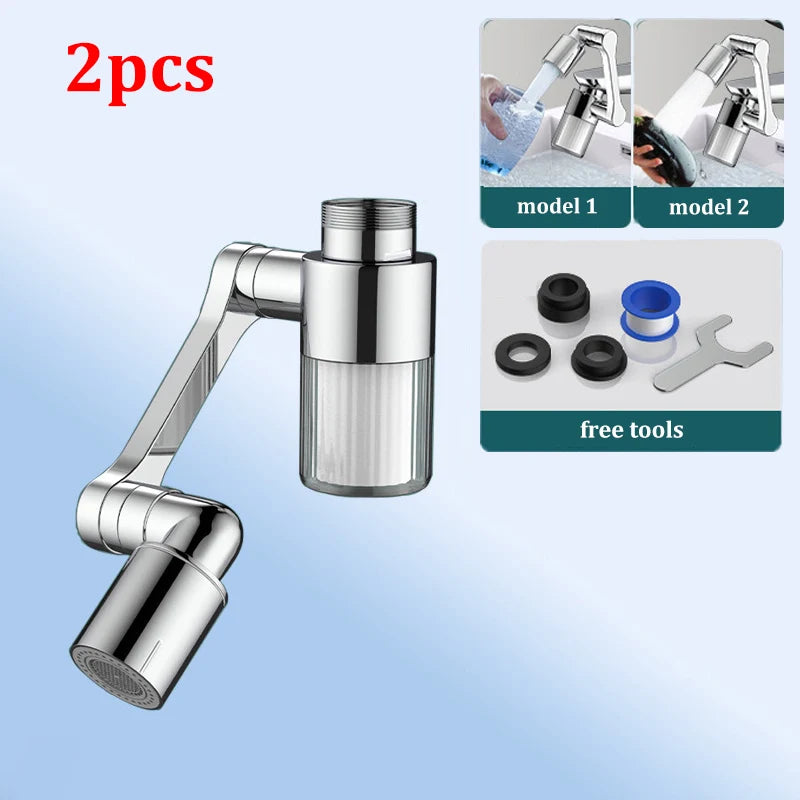 1080° Rotating Faucet Extender with Filter Aerator for Kitchen and Bathroom Splash-Proof Spout