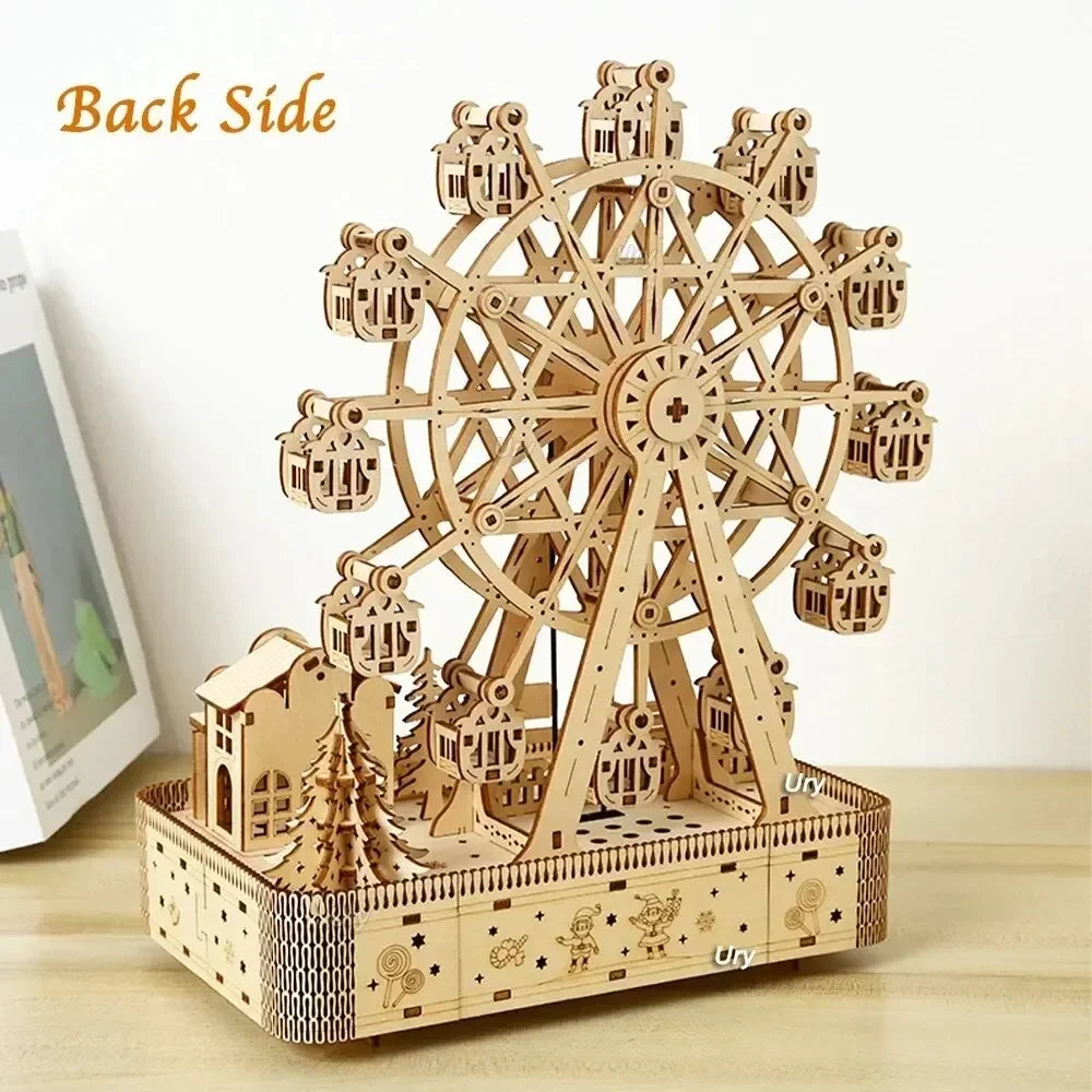 DIY 3D Wooden Ferris Wheel Puzzle Kit – Mechanical Model & STEM Brain Teaser