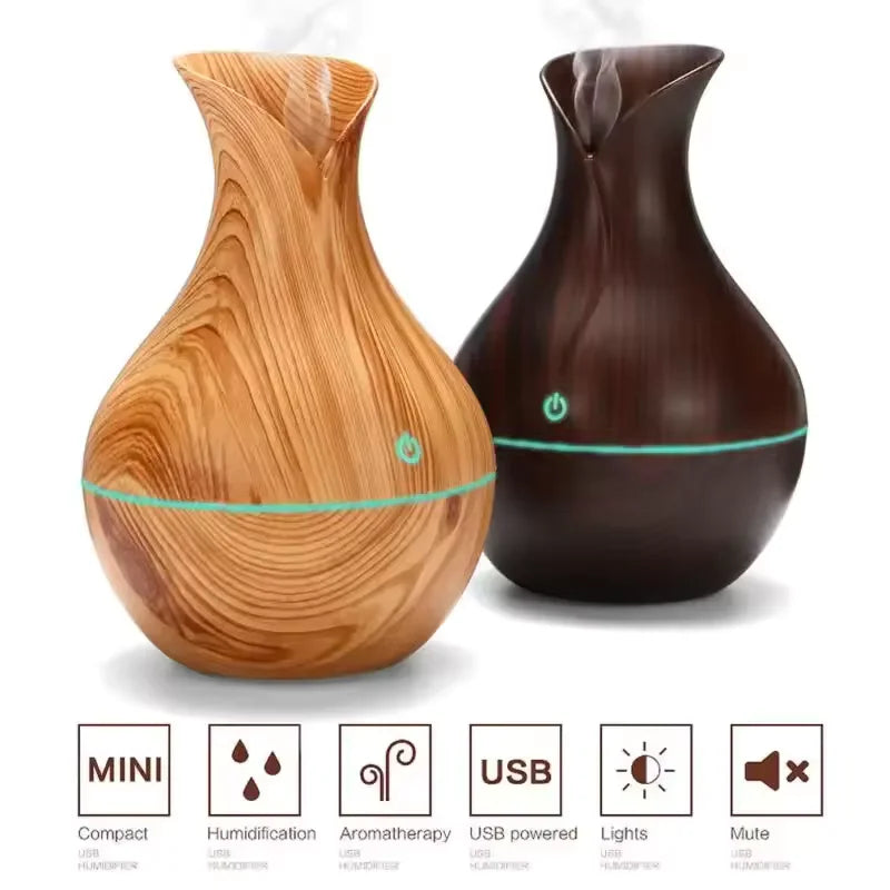 200ml USB Air Humidifier & Essential Oil Diffuser - Portable Ultrasonic Mist Maker with Colorful LED for Home, Office & Car