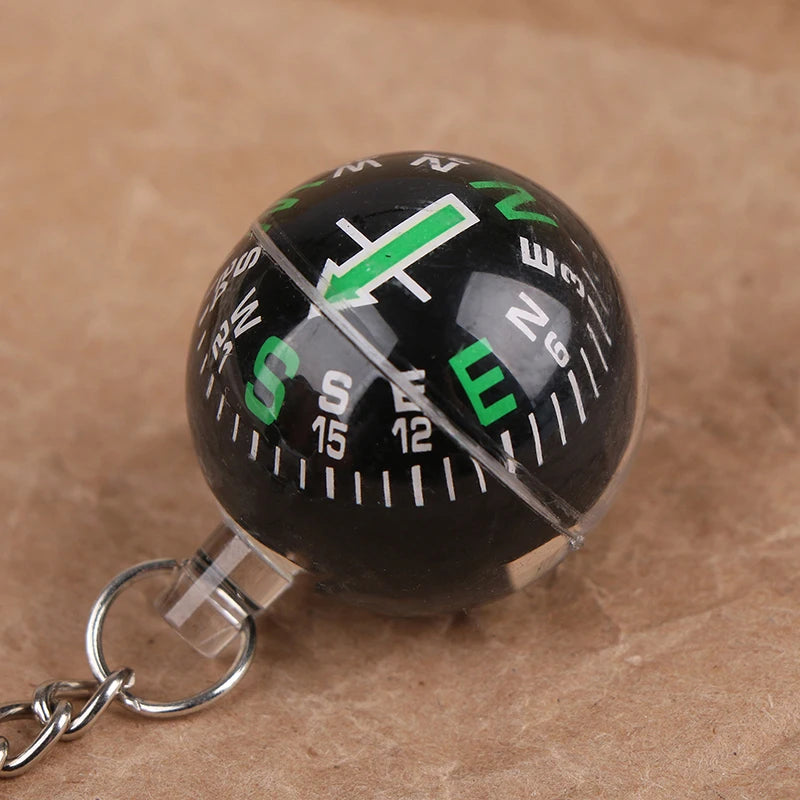 Mini Compass Keychain 28mm (1.10 in) Outdoor Survival Pendant, 1 or 2-Pack
