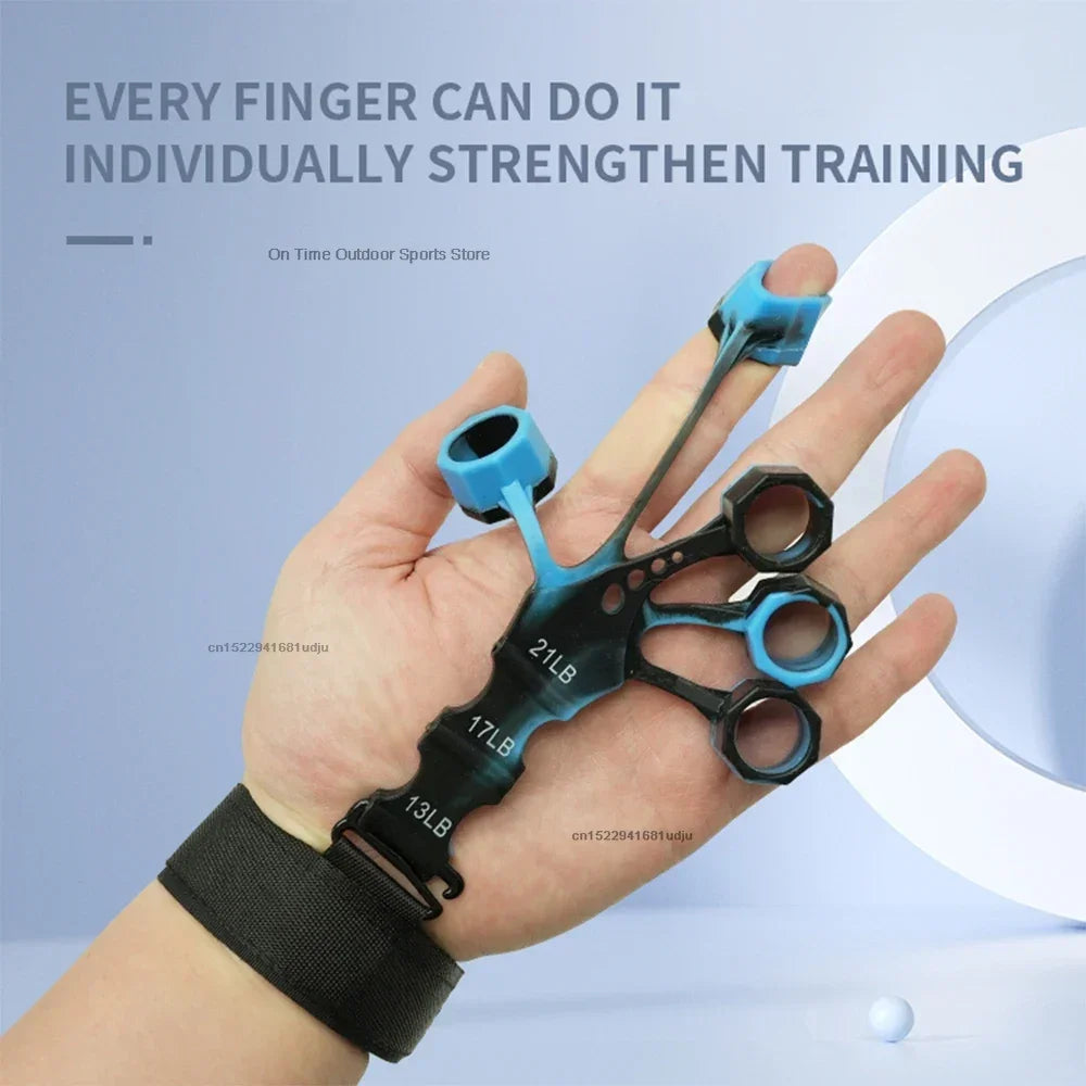 3-Level Silicone Hand & Finger Strengthener (13/17/21 lb) for Guitarists, Rehab, Arthritis Relief, Grip Training
