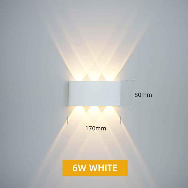 Aluminum LED Wall Light IP65 Waterproof Up/Down Wall Sconce, Outdoor & Indoor 2W-12W for Garden Patio Porch Bedroom Living Room Stairs