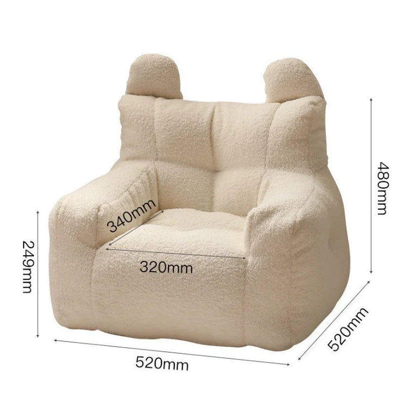 Cute Cartoon Kids Mini Sofa - Linen Toddler Armchair for Reading & Playroom