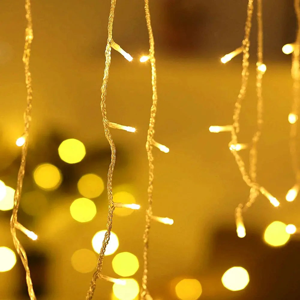 40 m (131 ft) LED Curtain Icicle String Fairy Lights with Remote – Waterproof Outdoor & Indoor Christmas Wedding Party Decor